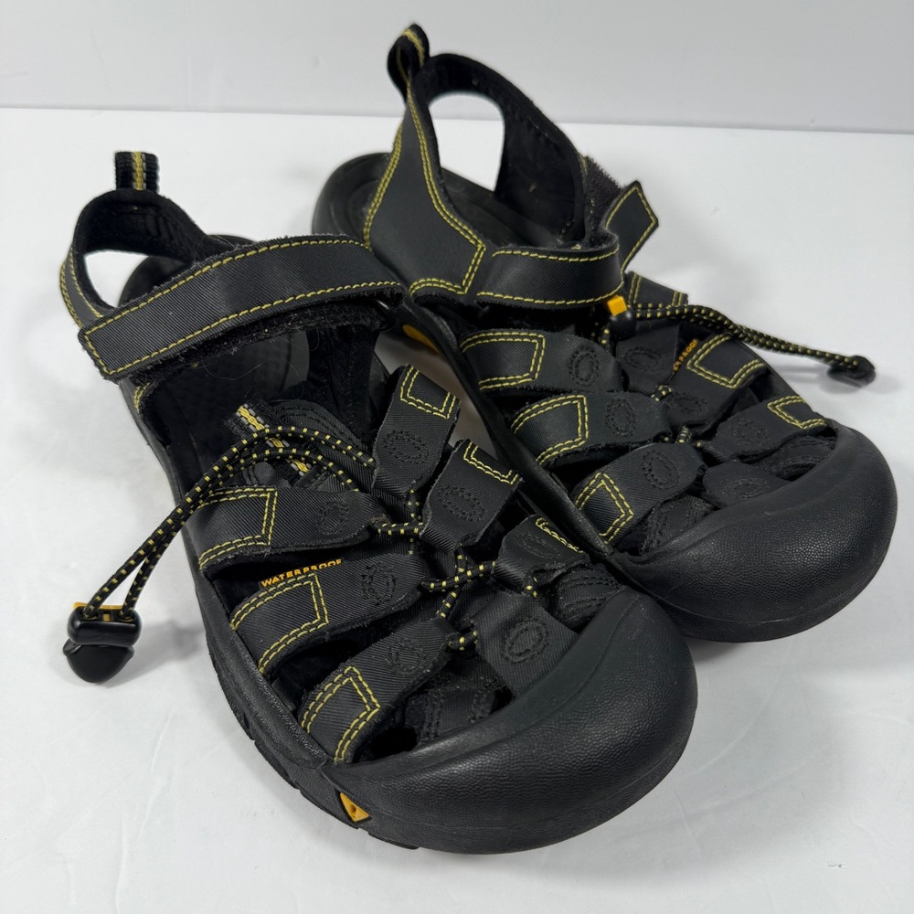 Keen Newport Boundless Hiking Sandals Black Yellow Boys 5 Waterproof Washable
